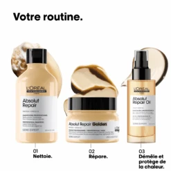 Absolut Repair Masque Restructurant Doré Cheveux Abîmés L'Oréal 250ml -Produits Coiffure Soldes 3474636975327 3 98372.1759395282
