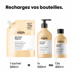 Éco-Recharge Shampooing Absolut Repair L'Oréal 1500ml -Produits Coiffure Soldes 3474637242206 5 29528.1739198626