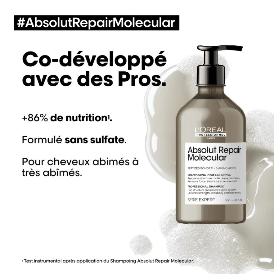 Shampooing Absolut Repair Molecular L'Oréal Professionnel 500 Ml 2 Shampooing Absolut Repair Molecular L'Oréal Professionnel 500 Ml – Image 2
