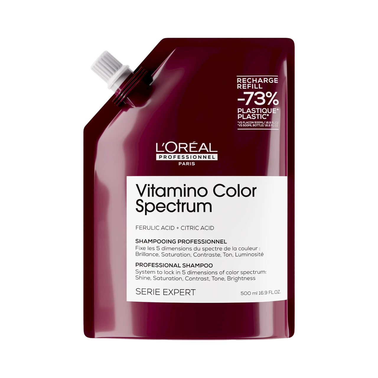 Éco-Recharge Shampoing Fixateur Vitamino Color Spectrum L'Oréal 500ml 1 Éco-Recharge Shampoing Fixateur Vitamino Color Spectrum L'Oréal 500ml