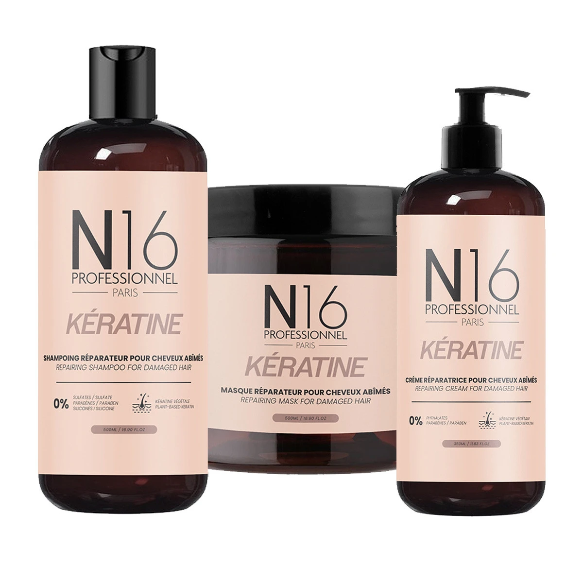 Trio Réparateur Kératine N16 Professionnel 1 Trio Réparateur Kératine N16 Professionnel