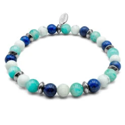 "Renouveau Capillaire" - Howlite Blanche - Amazonite - Lapiz Lazuli