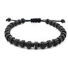 Bracelet "Lava" Acier Noir - Pierre De Lave