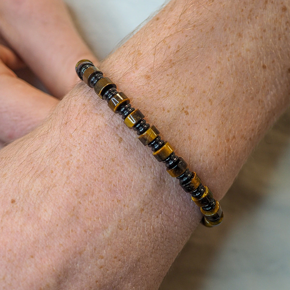 Bracelet "Tiger" Acier Noir - Oeil De Tigre 2 Bracelet "Tiger" Acier Noir - Oeil De Tigre – Image 2